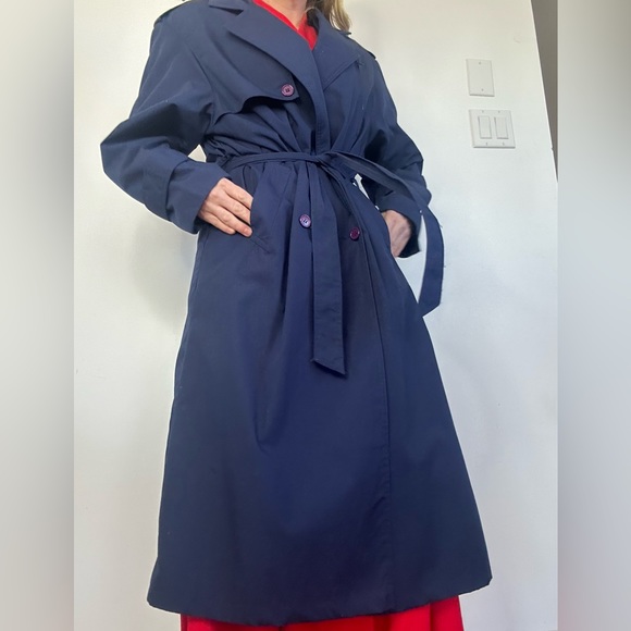 Pretty 1970s vintage DJI blue trench coat size medium - Picture 11 of 11